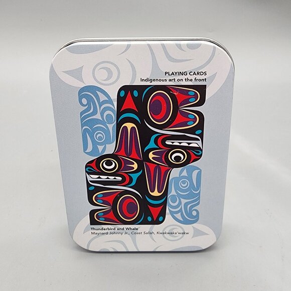 Native Northwest Playing Cards Tin Thunderbird & Whale Indigenous Art - Picture 1 of 6